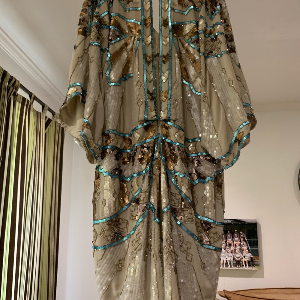 ASOS Curve sequin art nouveau kimono cocktail dress
